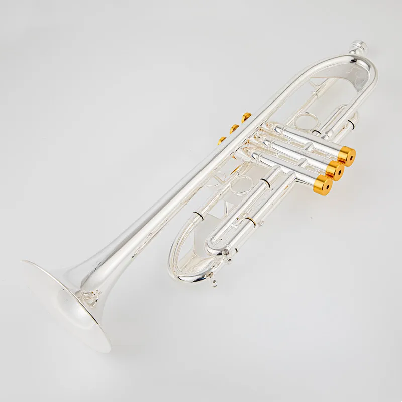 Hot Sell Stradivarius Bb Trumpet TR600 silver plated musical instrument New Trumpet mouthpiece professional grade