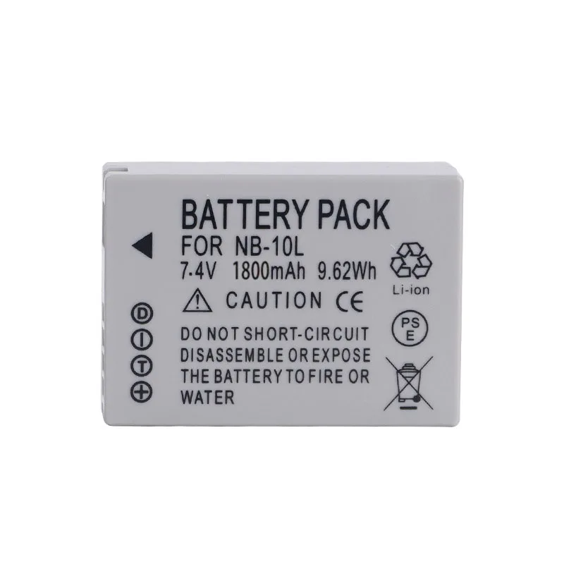 7.4V 1800mAh nb-10l NB 10L Akumulator do aparatu Canon SX40 HS SX40HS SX50 HS SX50HS G1 X G1X G15 G16 SX60 HS G3X