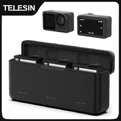 TELESIN 30W PD Fast Charger For DJI OSMO 360 Action 5pro 3 Slots Battery Pocket Charging Box for DJI OSMO Action 5pro 360