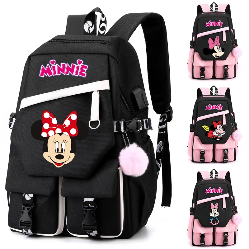 

MINISO Anime Mickey Mouse Backpack Student Back To School Mochila Girl Boy Minnie Schoolbag Cartoon Bag Women Cosplay Rucksack