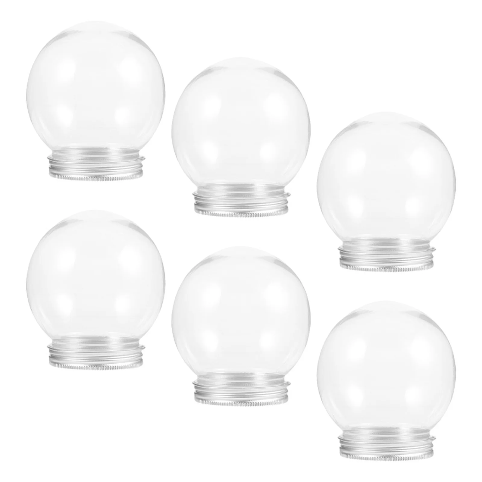 

6 Pcs Clear Fillable Water Globe Globes DIY Snow Kits Christmas Making Crafts