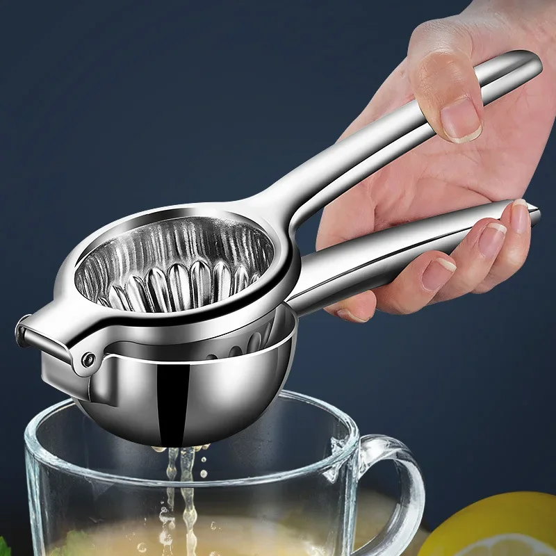 304 Stainless Steel Manual Juicer Lemon Squeezer with Silicone Handle Lemon Press