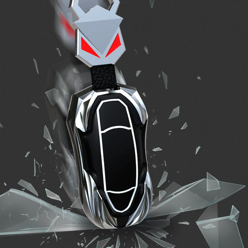 Zinc Alloy Car Smart Key Cover Case Fob for Tesla Model X Model S Model 3 Model Y Key Shell Bag Holder Protector Accessories
