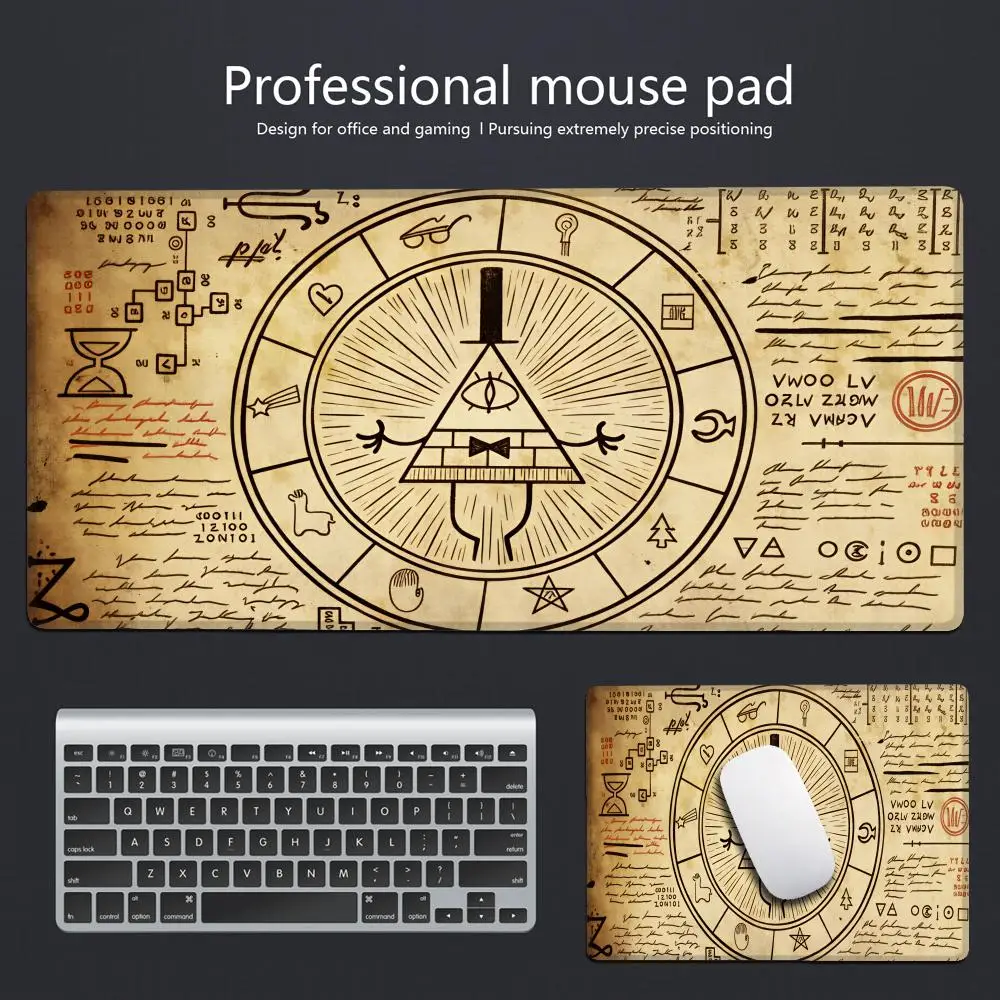 

HYBXAXC Xxl Bill Cipher Mousepad Computer Notebook Non-slip Keyboard Desk Mat Gamer Gravity Fall HD Mouse Pad Accessories Mats