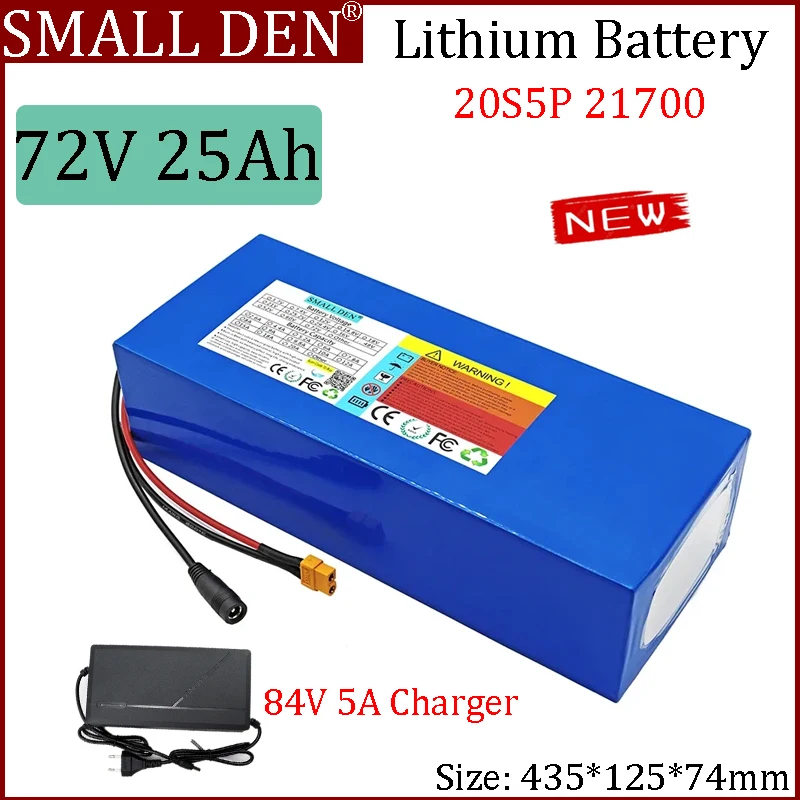 НОВЫЙ литиевый аккумулятор 72 В, 25 Ач 21700, 20S5P, встроенный мощный электродвигатель Bms 2800 Вт для электроинструментов + зарядное устройство 5 А