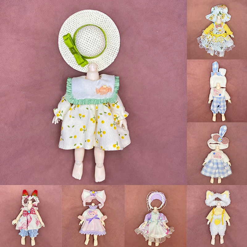 1 Set Clothes for 16-17cm Ob11 Doll Fashion Suit 1/12 or 1/8 Doll Dress up Skirt 6 Inch Cute Clothes Uniform