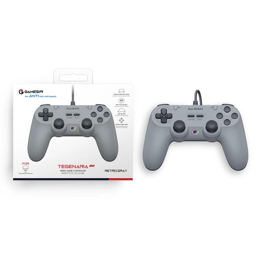 وحدة تحكم ألعاب سلكية GameSir Tegenaria Lite، عصا تحكم بتأثير القاعة، معدل حمل 1000 هرتز، مضاد للانجراف لجهاز Nintendo Switch 2، PC