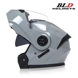 Flip Motorcycle Helmet Modular Dual Lens Helmet Fashion Latest Moto Interior Visor Safety Voyage Racing Men Women DOT Approved
