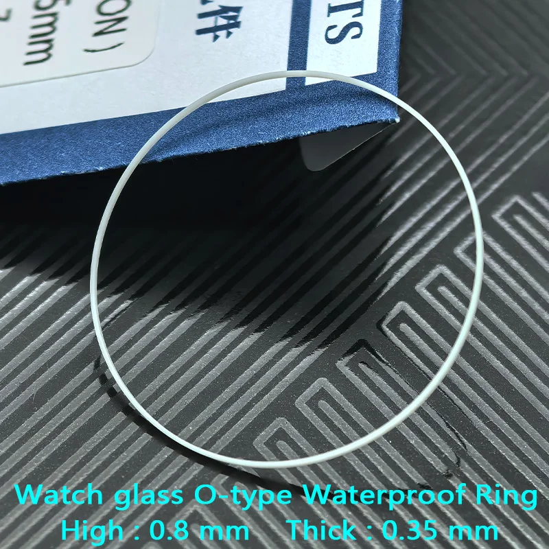 2/5 Pcs Dia 25mm-34.5mm Glass Waterproof Ring High 0.8mm Thick 0.35mm Watch Glass O-Ring Watch Case Waterproof Gasket Ring Parts