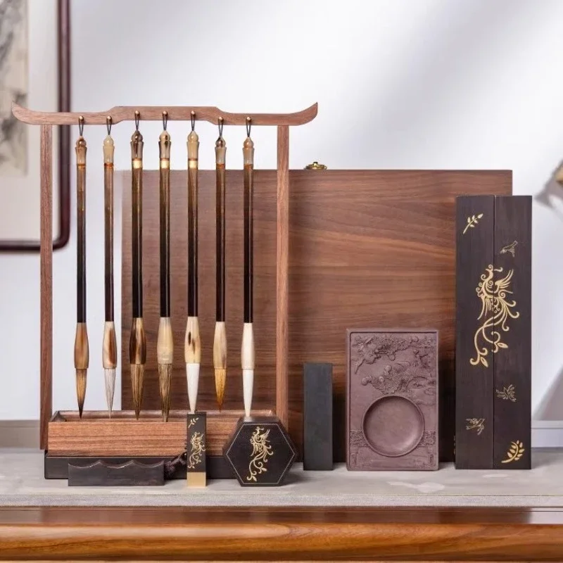 A full set of pen, ink, paper, inkstone, calligraphy ornaments, inkstones, ink strips, pen holders, brush sets, supplies