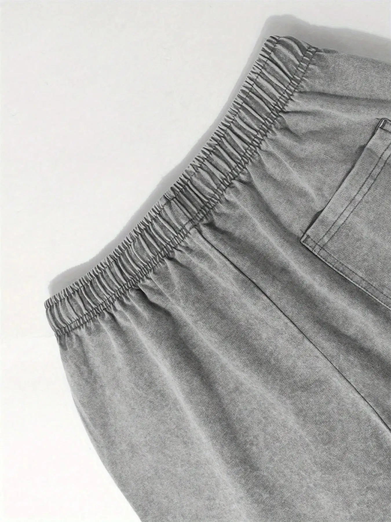 

Washed Cotton Shorts Men Casual Streetwear Elastic Waist Drawstring Pocket Summer