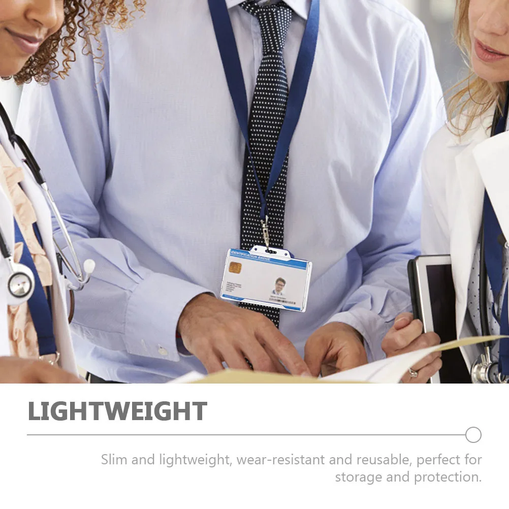 3 قطعة حامل شارة الهوية الأفقية حافظة بطاقات شفافة أغطية حماية مضادة للخدش لبطاقات الاسم بطاقات الائتمان لعبة صور مكتب