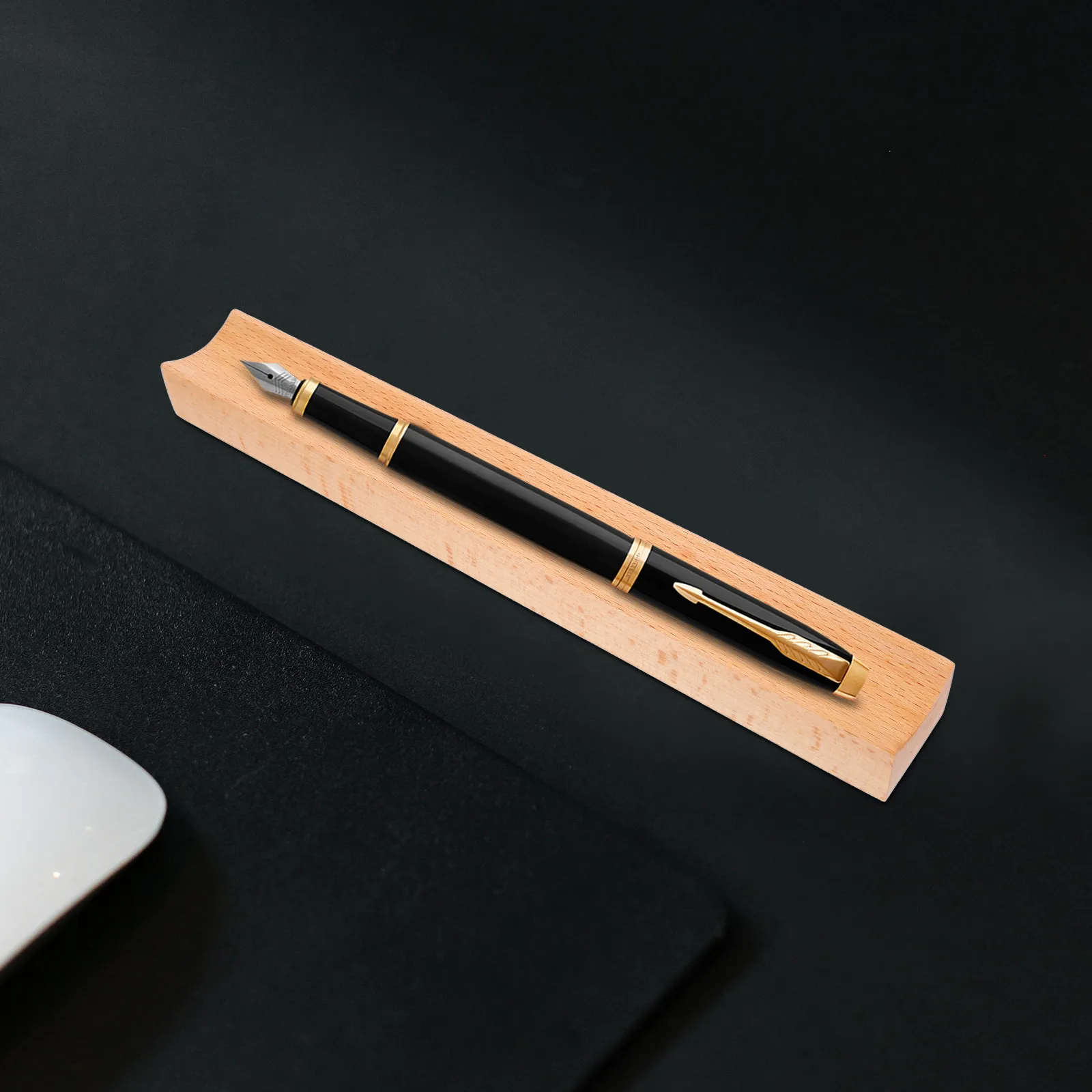 Minimalist Beech Wood Pen Holder Compact Desk Organizer Elegant Wooden Pencil Holder for Office Home School Workspace Display