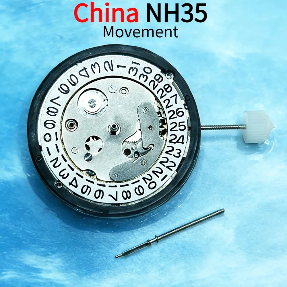 HOT China NH35 Automatic Mechanical Movement High Accuracy Date Calendar at 3/6 O'clock Position Replace Japanese NH35 Movement