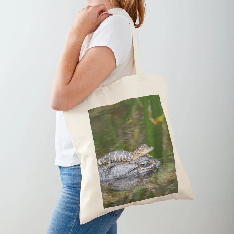 

Lets go for a ride Alligators Everglades National Park Tote Bag Woman shopper bag eco pack shopper bag women canvas Custom