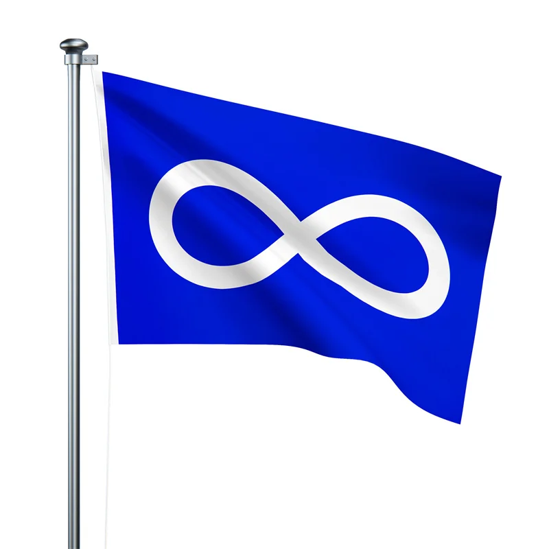 Gaslight Gatekeep Girlboss 5' x 3' Metis Blue Version Indigenous Peoples of Canada Flag Banner 150cm x 90cm