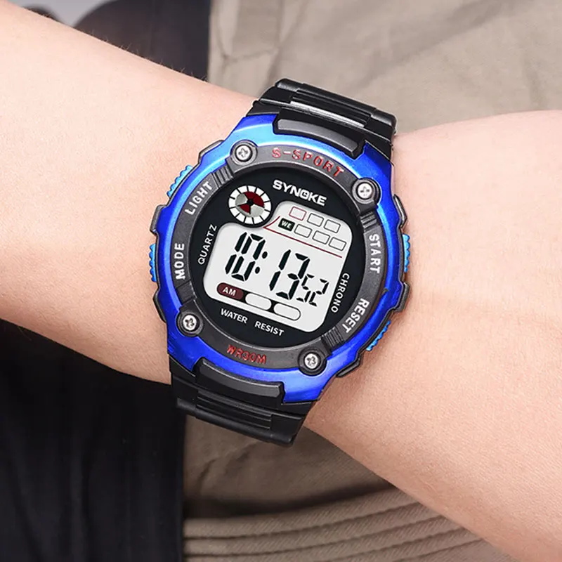 SYNOKE Fashion Electronic Watch Alarm Luminous Multi-Functional Waterproof Sport Boys Girls School Students Watches Dropshipping