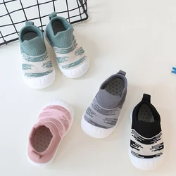 Lightweight and Soft Toddler Shoes Baby Early Education Shoes Knitted Breathable and Non Slip Outdoor Wearable Soft Soled Shoes