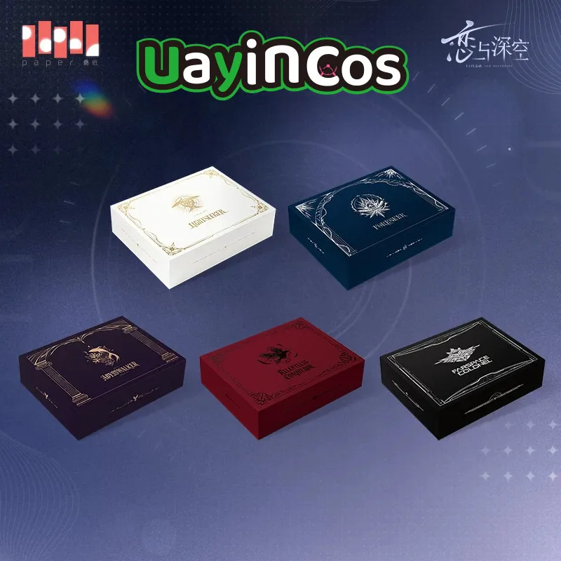 In stock Official Love and Deepspace Rafayel Sylus Xavier Caleb Stamp Card Postal Folding Sword Badge Writing Letter Gift Box An