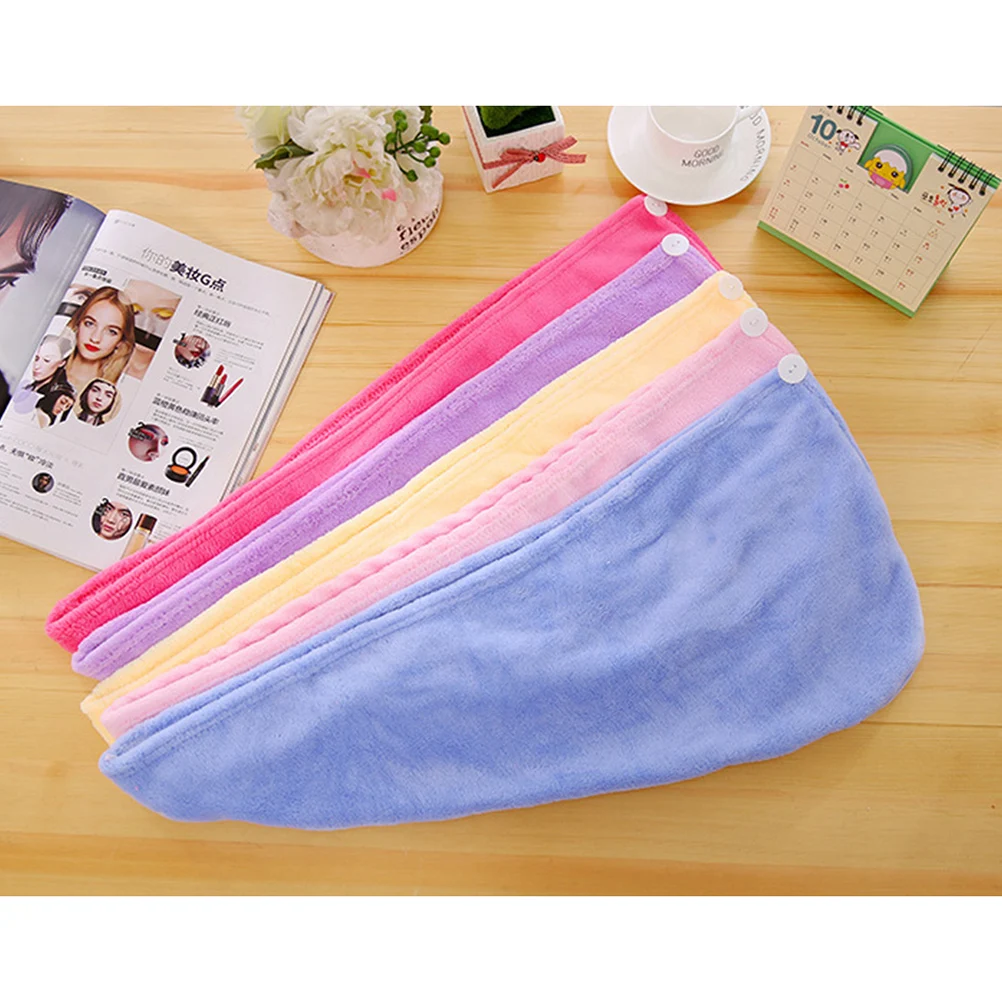 

Women's Shower Hair Towel Coral Fleece Fast Dry Absorbent Hair Turban Wrap Bath Head Wrap Hat Water Absorbing Towel