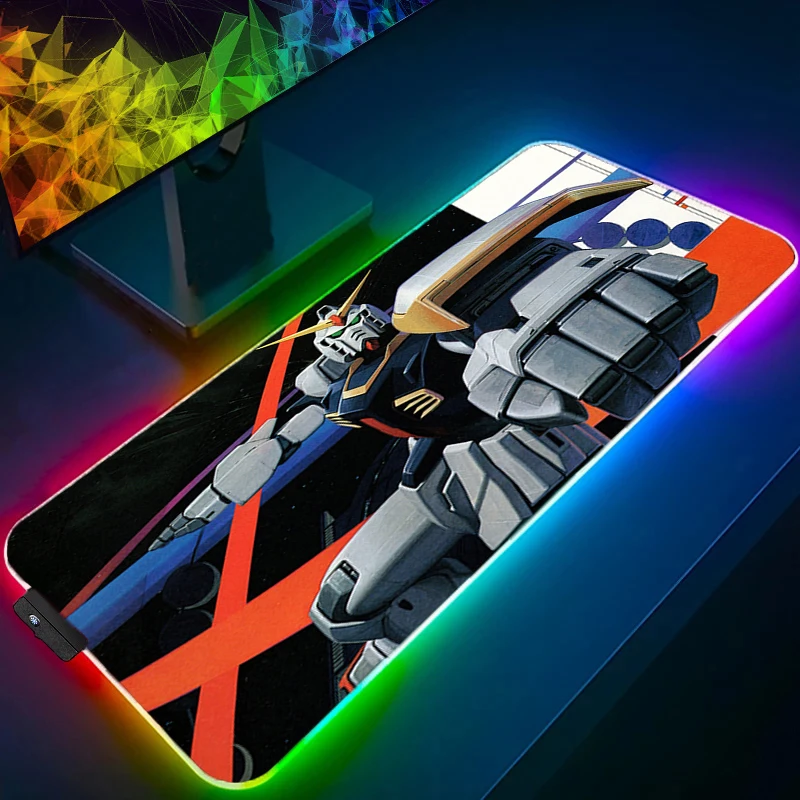 

RGB Mouse Pad Mechanical Warrior G-gundam M-mk II Anime Carpe Larger LED Mausepad Keyboard Gaming Accessories Backlight Desk Mat