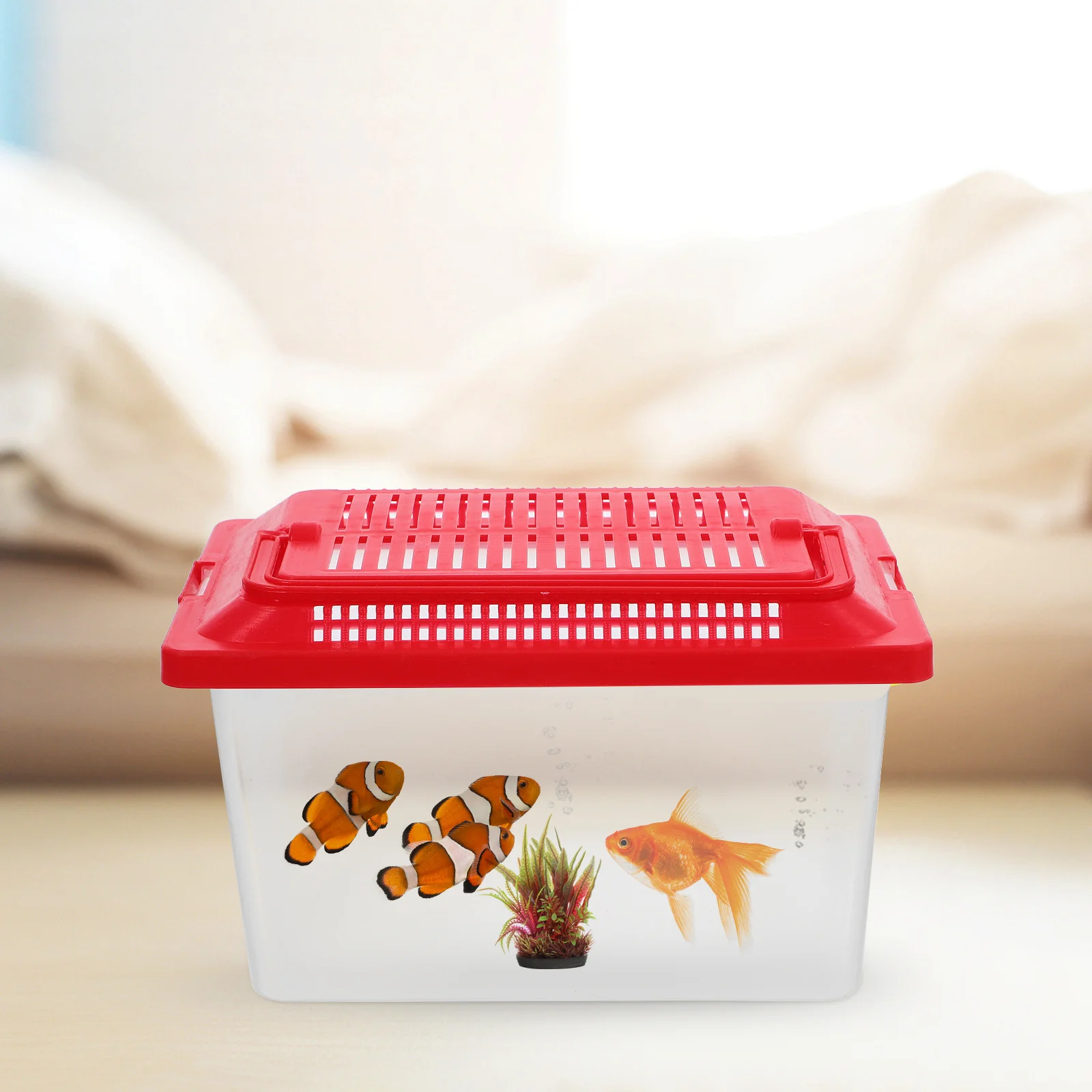 

Plastic Handheld Fish Tank Portable Aquarium for Reptile Tortoise Tank Easy Cleaning Turtle Holder Breeding Case Travel Use