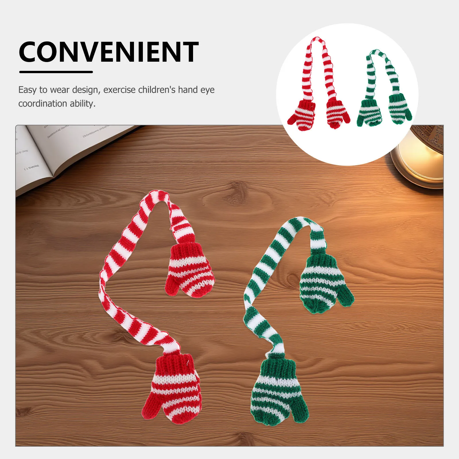 4Pcs Mini Knit Mittens Wool Yarn Soft Winter Gloves Baby Bjd Reborn Accessories Holiday Outfit Accessories Knitted Mittens