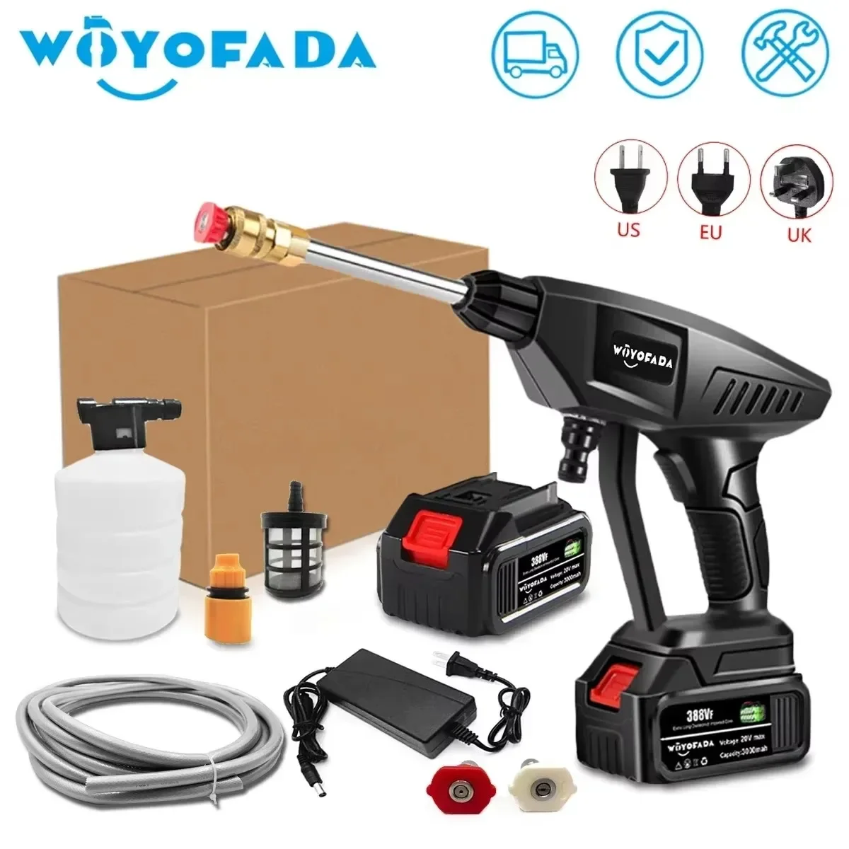 

18-21V 30Bar Wireless High Pressure Car Wash Water Spray Gun Portable High Pressure Washer Foam Generator for Makita Battery