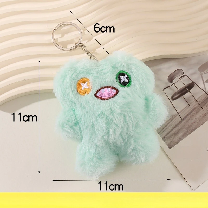 FUGGLER Anime Peripheral Cartoon Big Tooth Doll Quirky Personality Plush Little Monster Pendant Ugly Cute Monster Toy Keychain - view 6