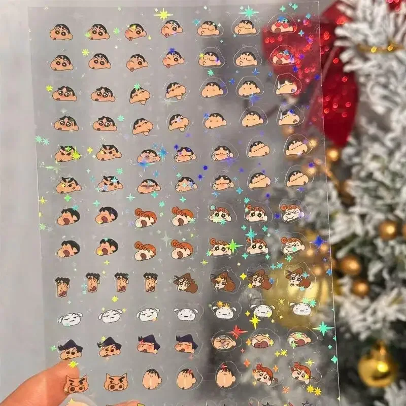 Naklejki Laserowo Wycinane Crayon Shin-chan, Kreskówka Anime, Naklejki Dekoracyjne do Albumu, Kreatywne Naklejki DIY, Nagroda Kreatywna, Zabawka