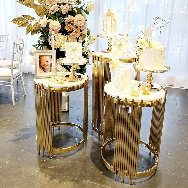 

3 Pcs Cake Stand Flowers Vase Road Lead Candelabra Wedding Centerpieces Porps Christmas Deco