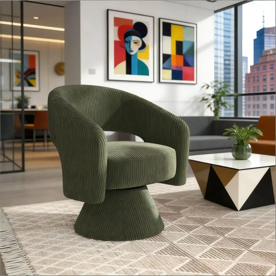 Barrel Chair, Swivel Accent Chair, Greeting Chair For Living, Dining Rooms