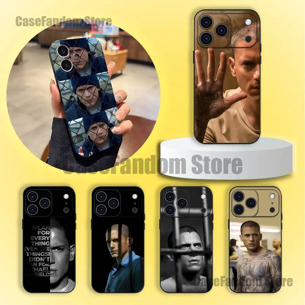 

W-Wentworth M-Miller Michael S-Scofield For iPhone 17,16,15,14,13,12,11,Pro,Max,Plus Black Soft Cover Phone Case