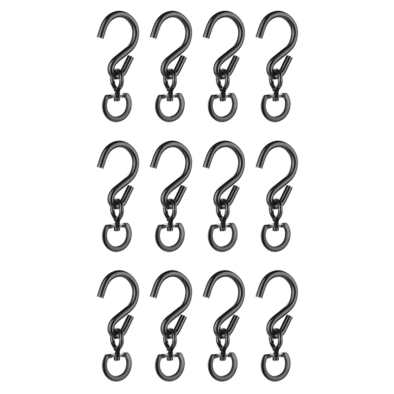 

D9-12 Pcs Swivel Plant Hanger Pots Hooks Heavy Duty Hanging Plant Hook 360 Degrees Swivel Metal Hooks For Indoor Outdoor