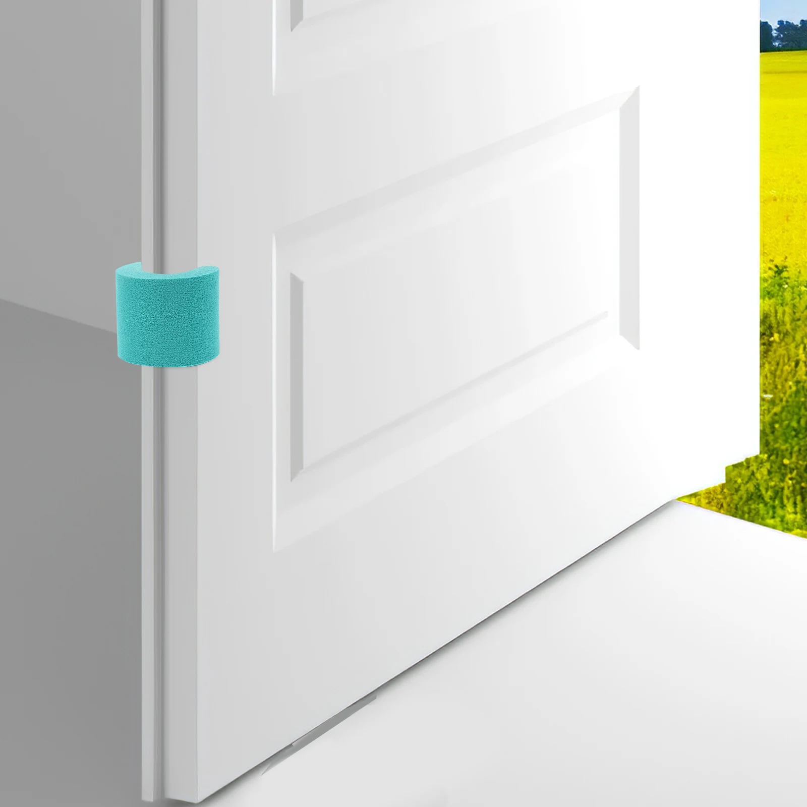 

2 Pcs Door Stop Anti-clip Foam Holder Keep Open The Safety Products Proofing Doors