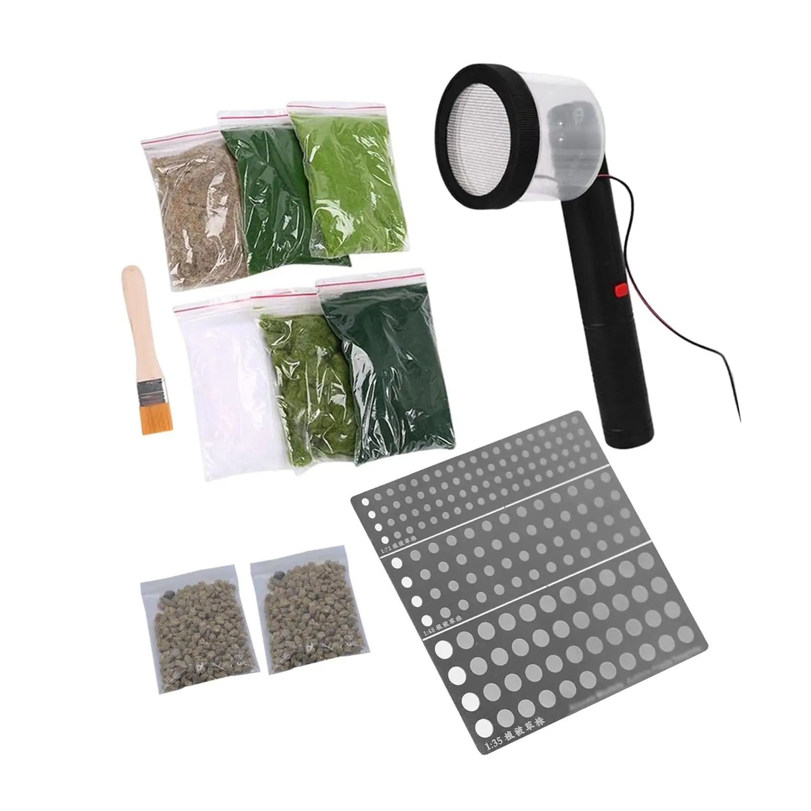 Static Grass Applicator Building Accessories Powder with Brush Decoration Supplies Electrostatic Flocking Machine Grass Planter