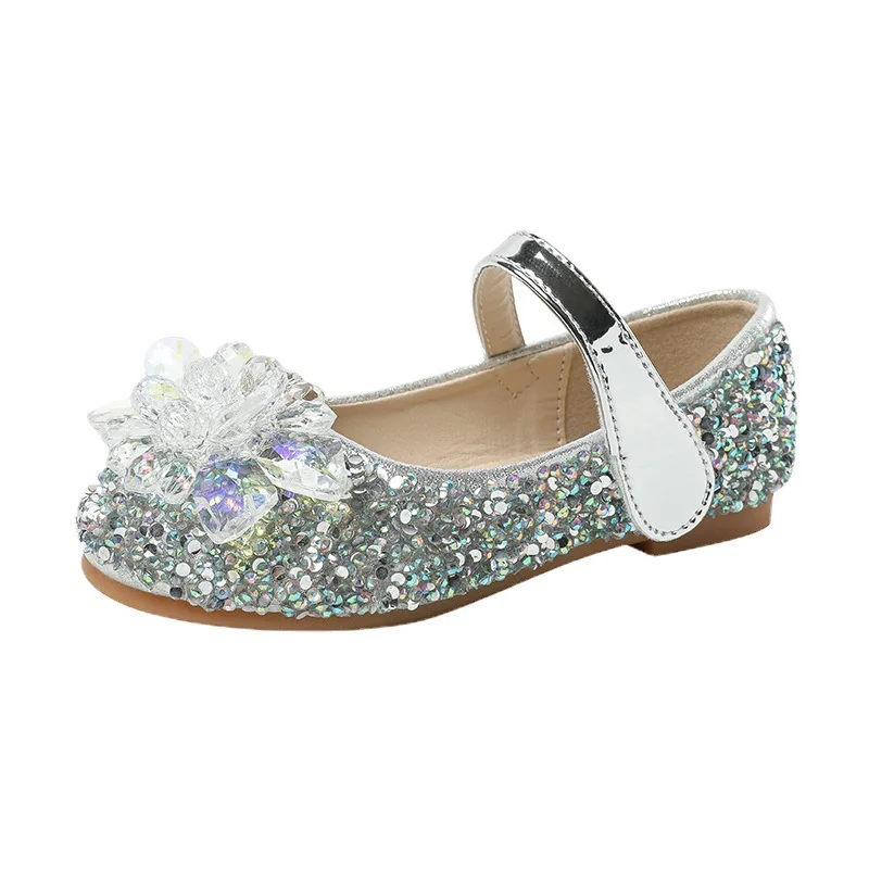 

Kids Shoes for Girl Autumn Fashion Children Mary Jane Dress Dance Princess Ballet Glitter Rhinestone Soft Flats Leather Shoes