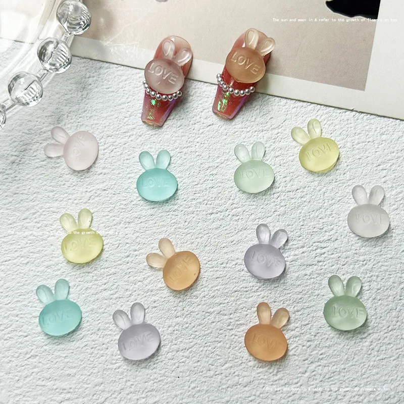 10pcs 3D Cartoon Rabbit Resin Nail Art Charms Kawaii Sweet \