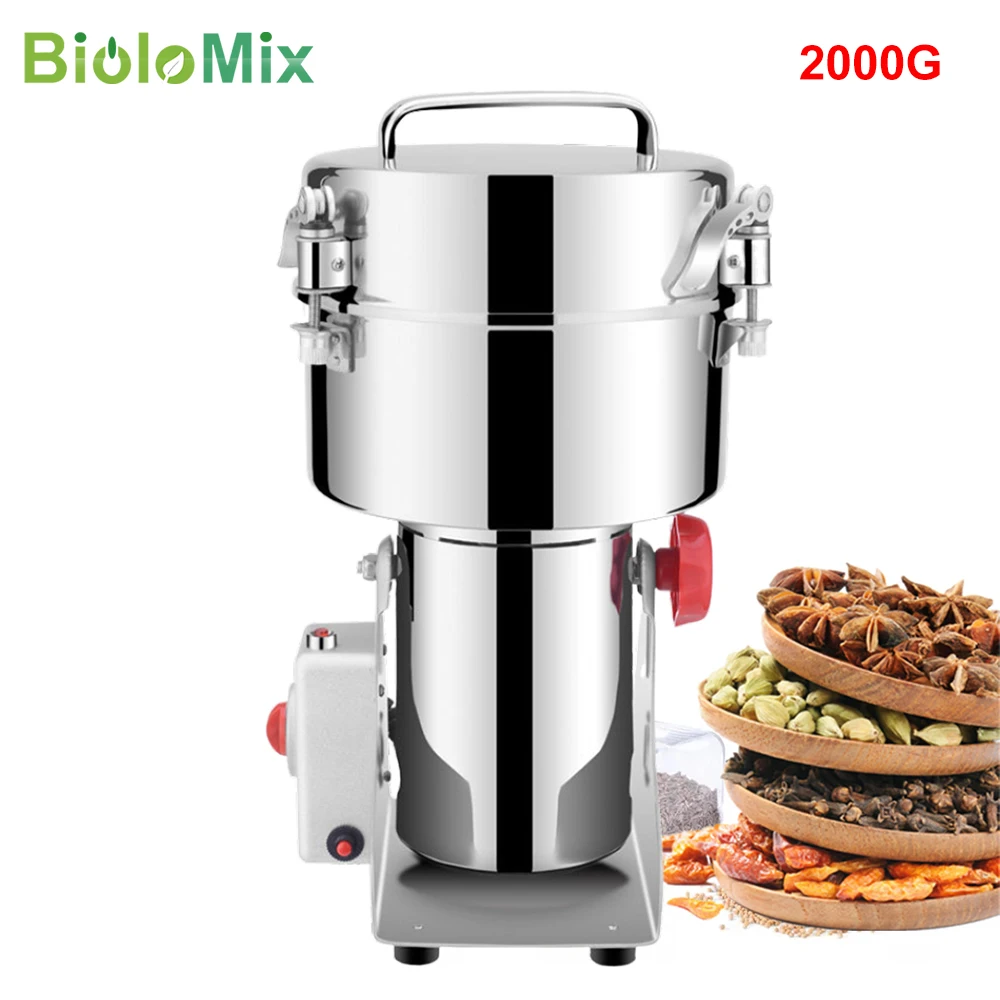 2000g Grains Spices Hebals Cereals Coffee Dry Food Grinder Miller Grinding Machine gristmill home medicine flour powder crusher