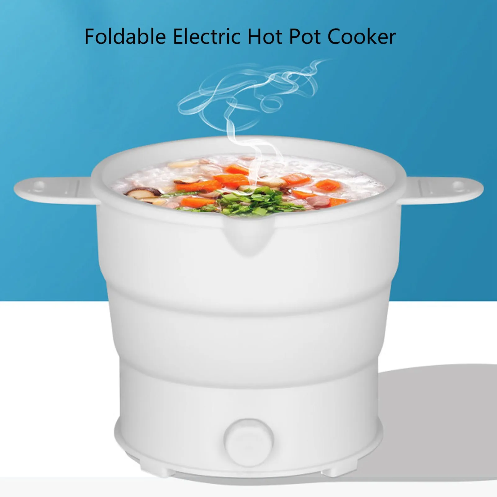 

Foldable Electric Hot Pot Cooker 800W 1.2L Travel Pot for Camping Office Hotel Noodle Porridge Soup Travel Foldable Electric Pot