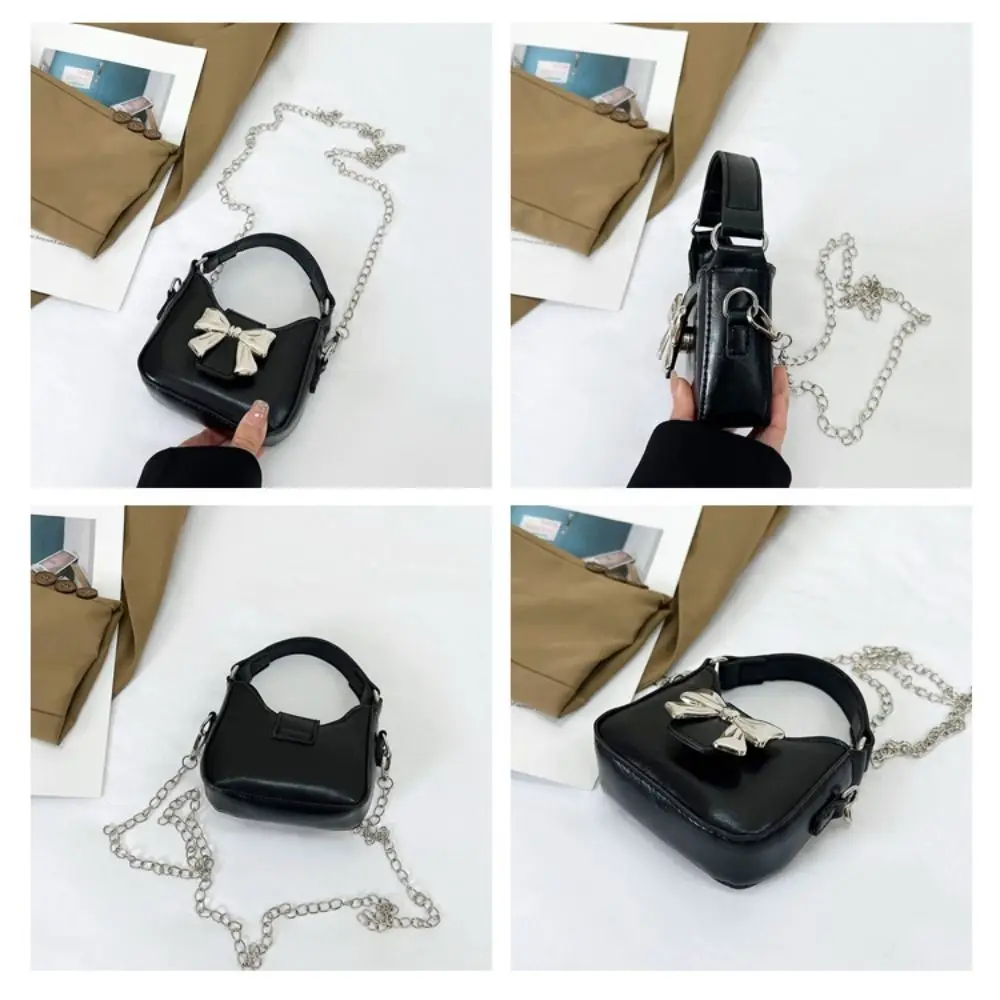 Moda damska Bowknot Mini Crossbody torba PU skórzana torba na ramię torba z paskiem na łańcuszku mała torebka torba na zakupy randkowa