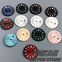 24.5mm Sunburst Watch Dial Black White Rose Ice Blue Pink Dial Rose Gold Sticks Index Luminous Fit NH05 Lady's watch accessories