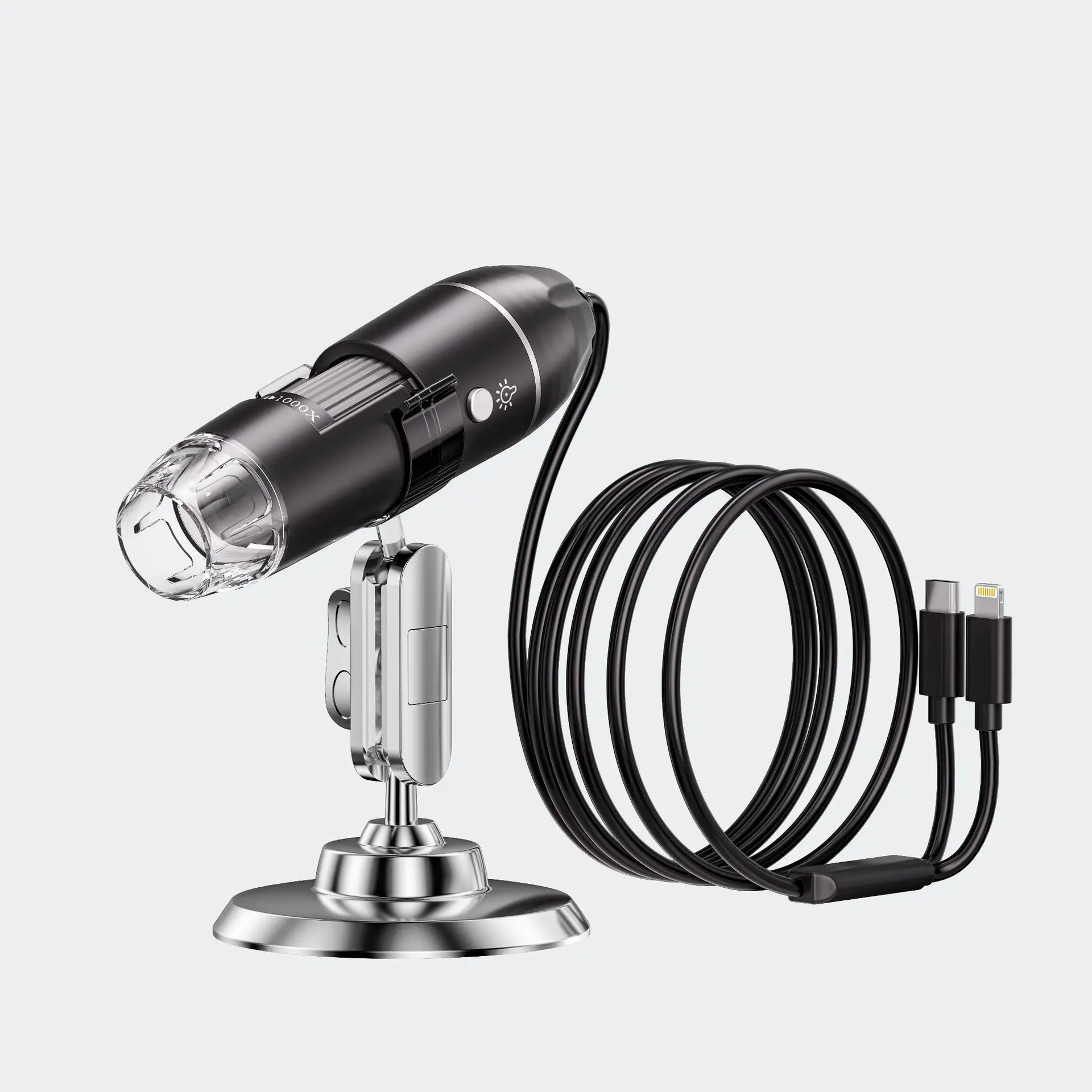 2MP 1080P 1000X/1600X Zoom For iPhone Android 2in1 USB Microscope Camera CMOS Borescope Inspection Otoscope Magnifier