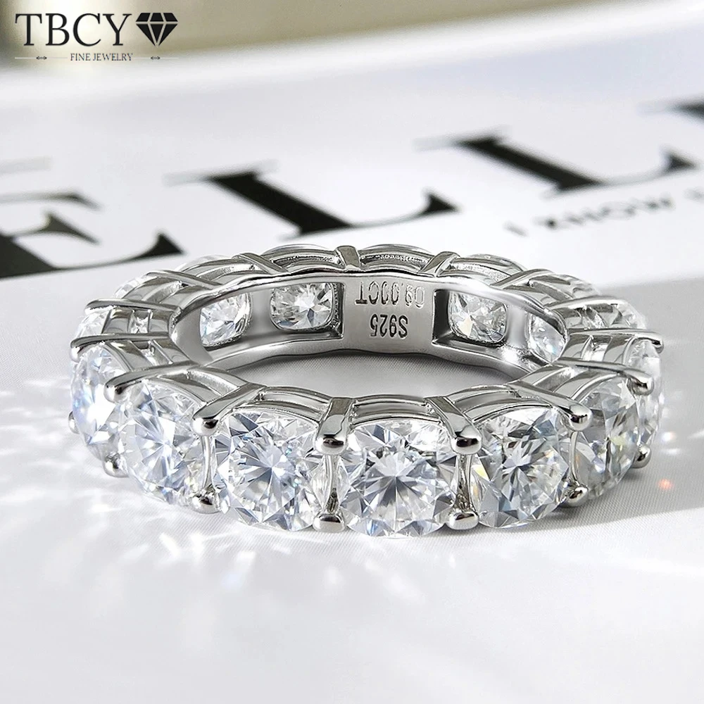 

TBCYD 5MM D Color VVS1 Cushion Moissanite Ring S925 Sterling Silver For Women With GRA Ring Sparkling Party Wholesale Gift