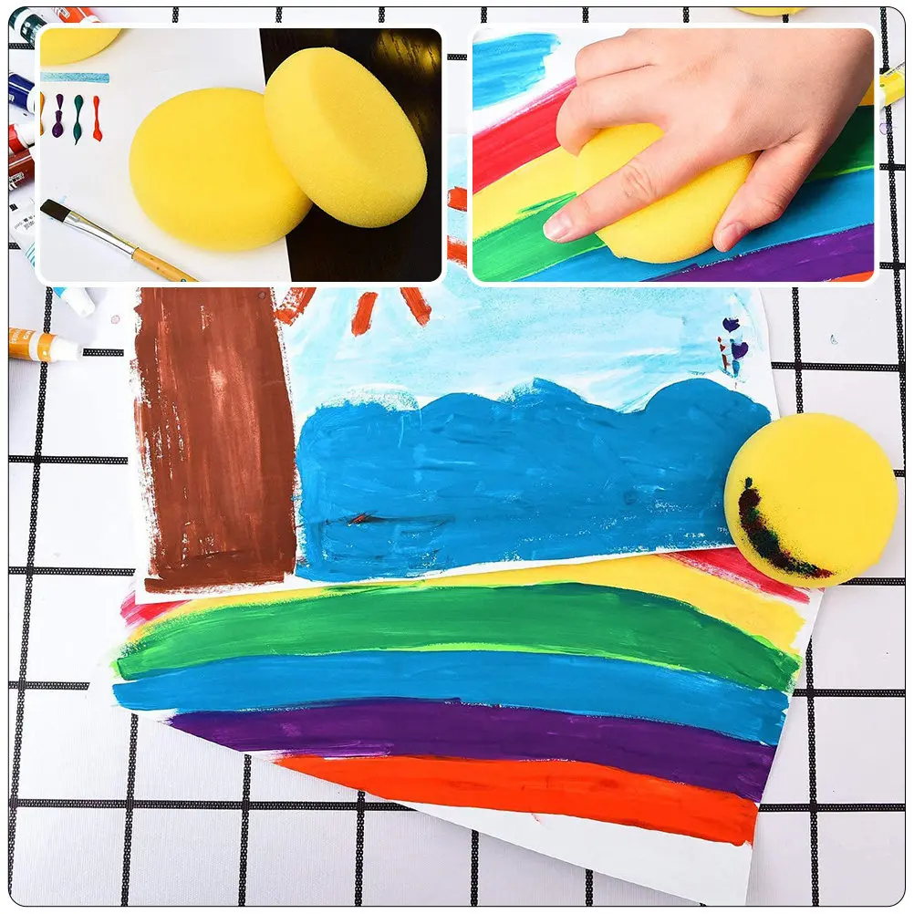 25Pcs Painting Sponge Set for Watercolor Pottery Stippling Faux Finish Tile Staining Ceramic Art Craft DIY Projects