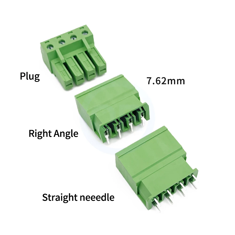 (5 Sets) KF 2EDGSK 7.62mm High Current Power Terminal Block 2EDGSV 2EDGSR Straight Bent Pin PCB Connector Set 15EDGSK 2-12Pin