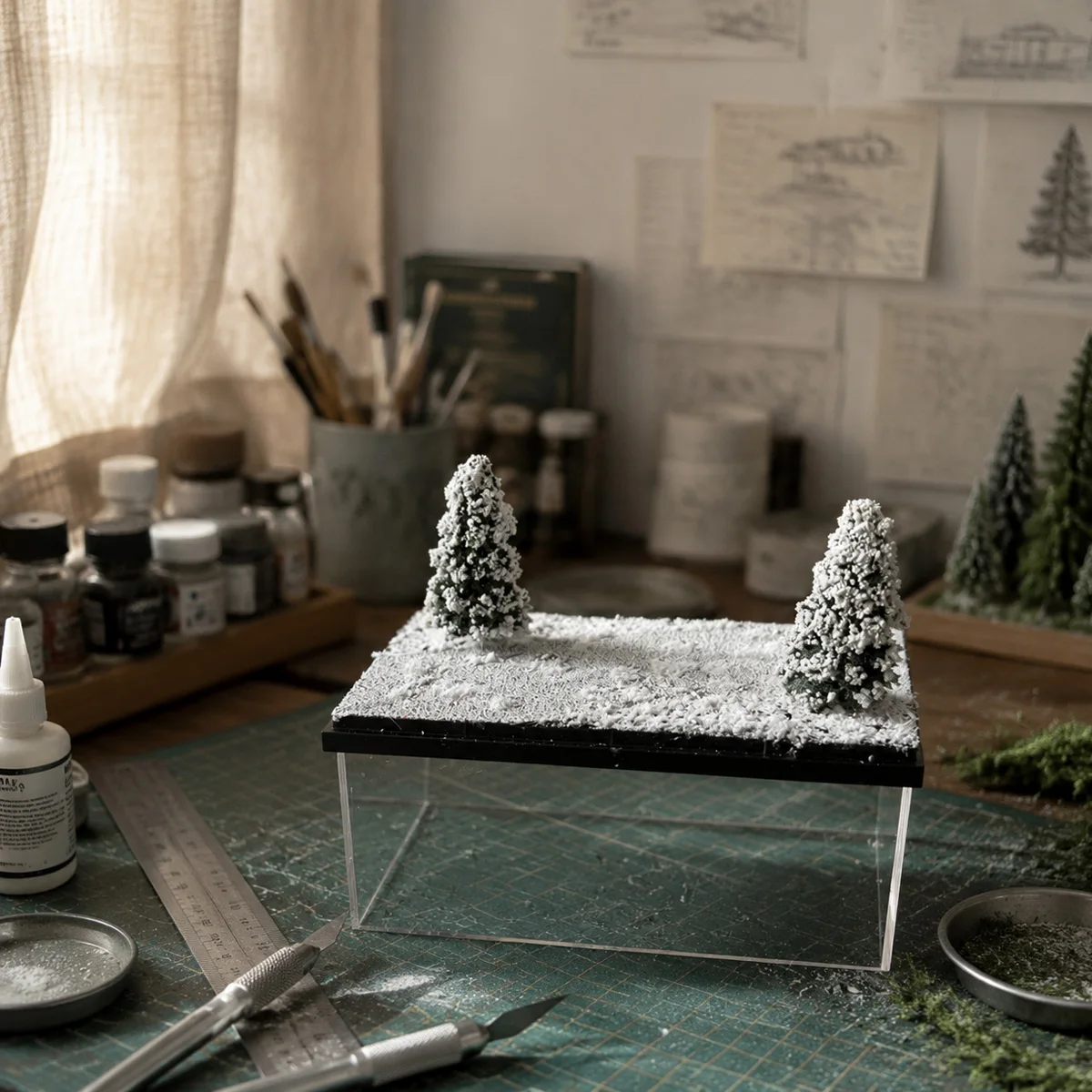 Maßstab 1:64 FourSeasonMiniDiorama Desktop-Mini-Ornament Automodell-Ausstellungsständer Mini-Fotografie-Schreibtischdekoration Sammler-Display – Detail 9