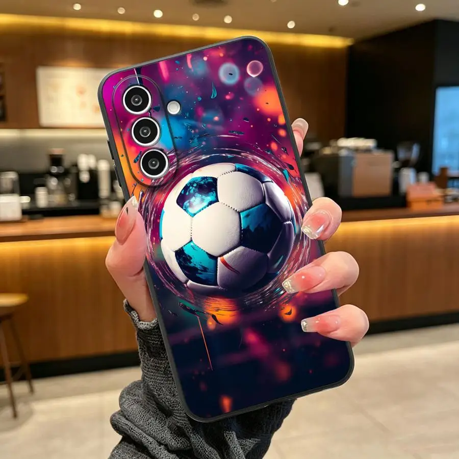Phone Cover Case for Samsung Galaxy A57 A37 A52 A36 A25 A16 A53 A17 A55 A73 A51 A15 A06 A05 A23 A70 A41 A50 A12 A13 Neon Soccer