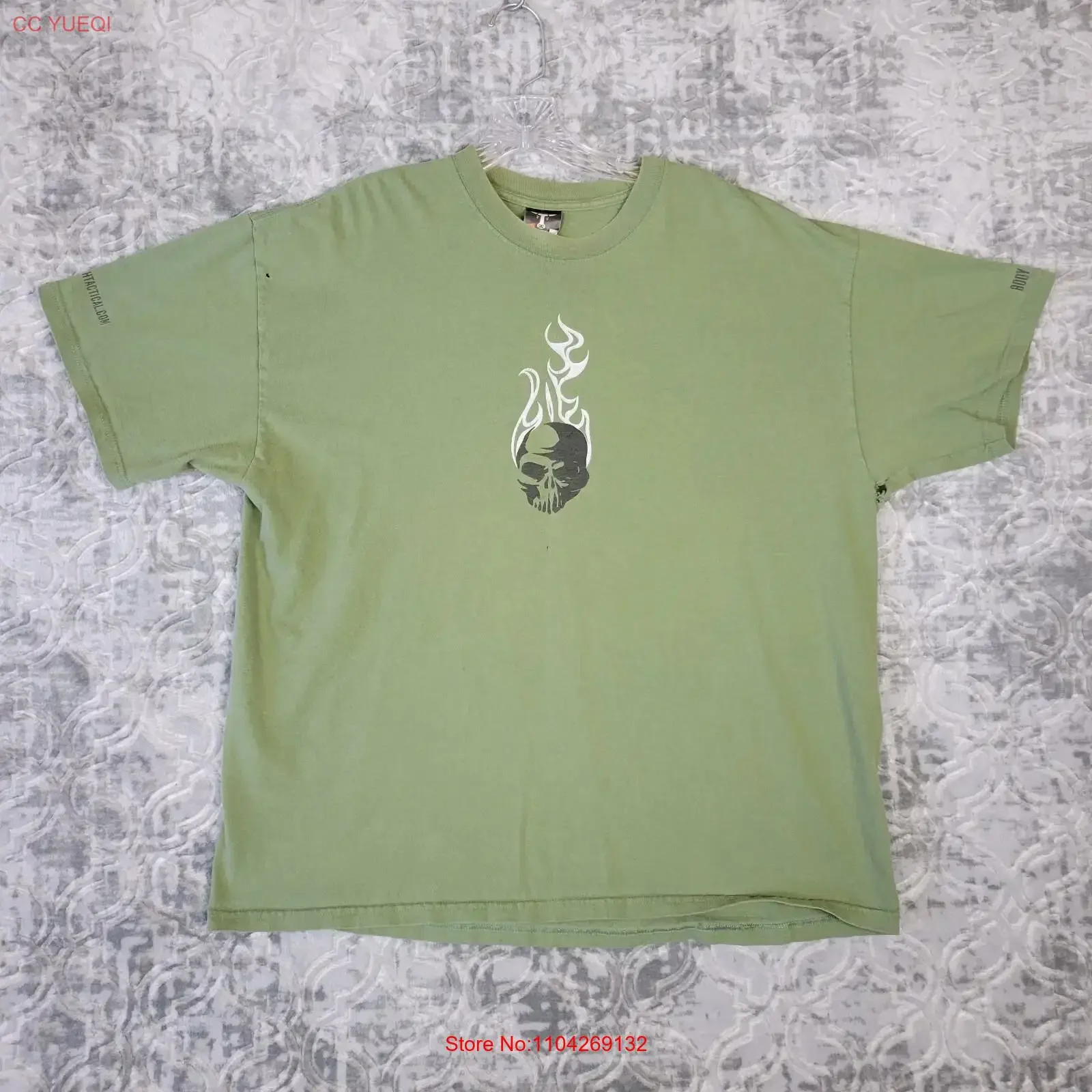 Protech Tactical T Shirt Men's Extra Large Green Loose Fit Y2K Gear Up And Go vintage Washed Soft graphic Unisex homme fashion