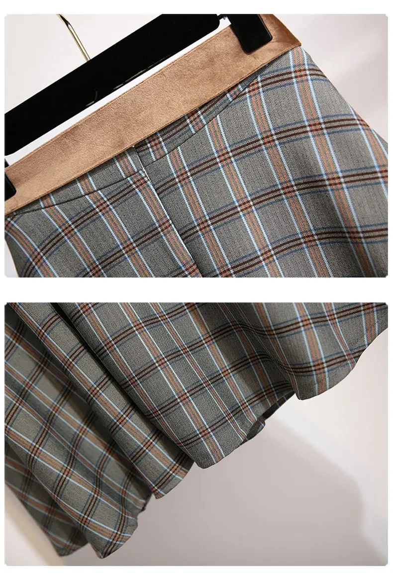 Plaid Vantage Hohe Taille A-linie Lose Mit Gürtel Tasche frauen Rock Koreanische Mode Mid-Kalb Lange Röcke Für frauen 2026 Frühling – Detail 6